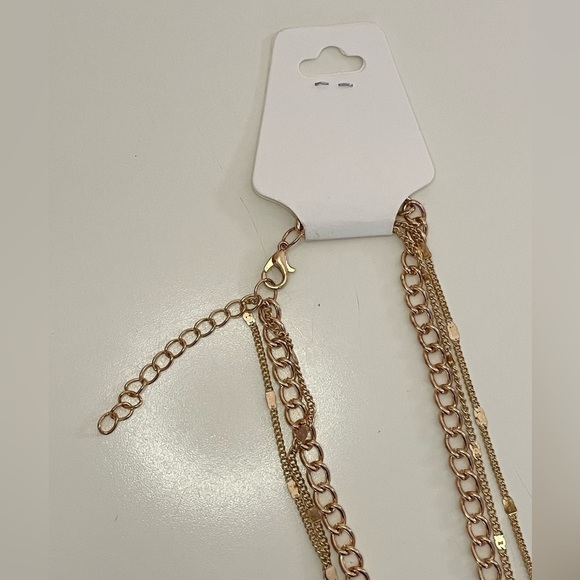 3-Layered Gold-Tone Chain Link Necklace with Mini Round Coin Charm Pendant - Picture 9 of 11